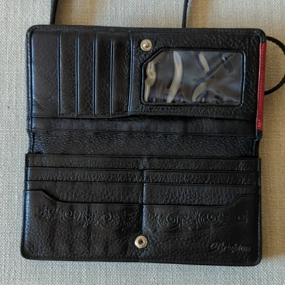 Vintage Brighton Crossbody Wallet heart motif leather - Picture 5 of 6